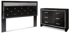 Kaydell King Upholstered Panel Headboard with Dresser - furniture place usa