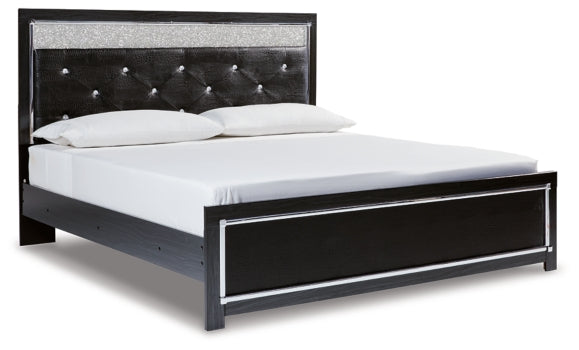 Kaydell King Upholstered Panel Bed with Mirrored Dresser and 2 Nightstands - PKG014229 - furniture place usa