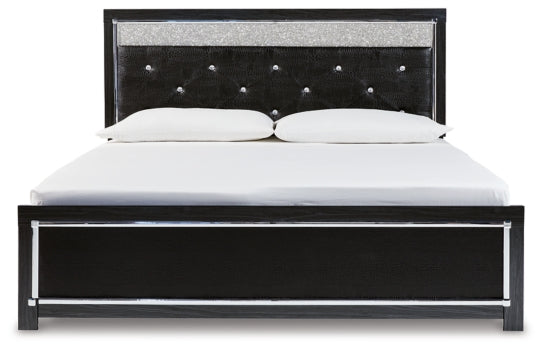 Kaydell King Upholstered Panel Bed with Mirrored Dresser and 2 Nightstands - PKG014229 - furniture place usa