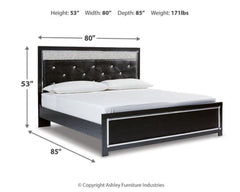 Kaydell King Upholstered Panel Platform Bed with Dresser - furniture place usa