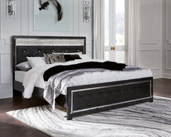 Kaydell King Upholstered Panel Platform Bed with Dresser - furniture place usa