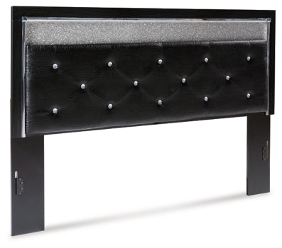 Kaydell King Upholstered Panel Headboard with Mirrored Dresser, Chest and Nightstand - furniture place usa