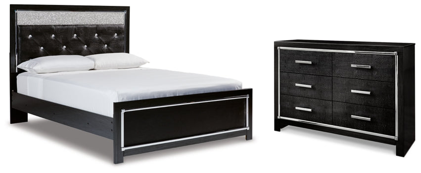 Kaydell Queen Upholstered Panel Bed with Dresser - PKG014221 - furniture place usa