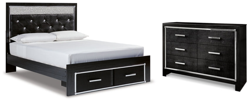 Kaydell Queen Upholstered Panel Storage Bed with Dresser - furniture place usa