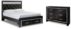 Kaydell Queen Upholstered Panel Storage Bed with Dresser - furniture place usa