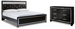 Kaydell King Upholstered Panel Platform Bed with Dresser - furniture place usa