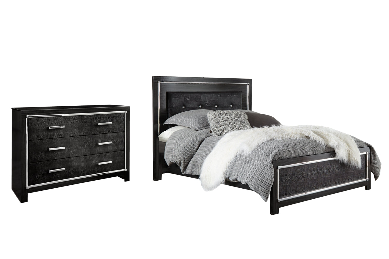 Kaydell King Upholstered Panel Bed with Dresser - PKG002810 - furniture place usa
