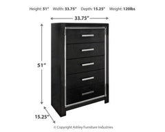 Kaydell King Upholstered Panel Headboard with Mirrored Dresser, Chest and Nightstand - furniture place usa
