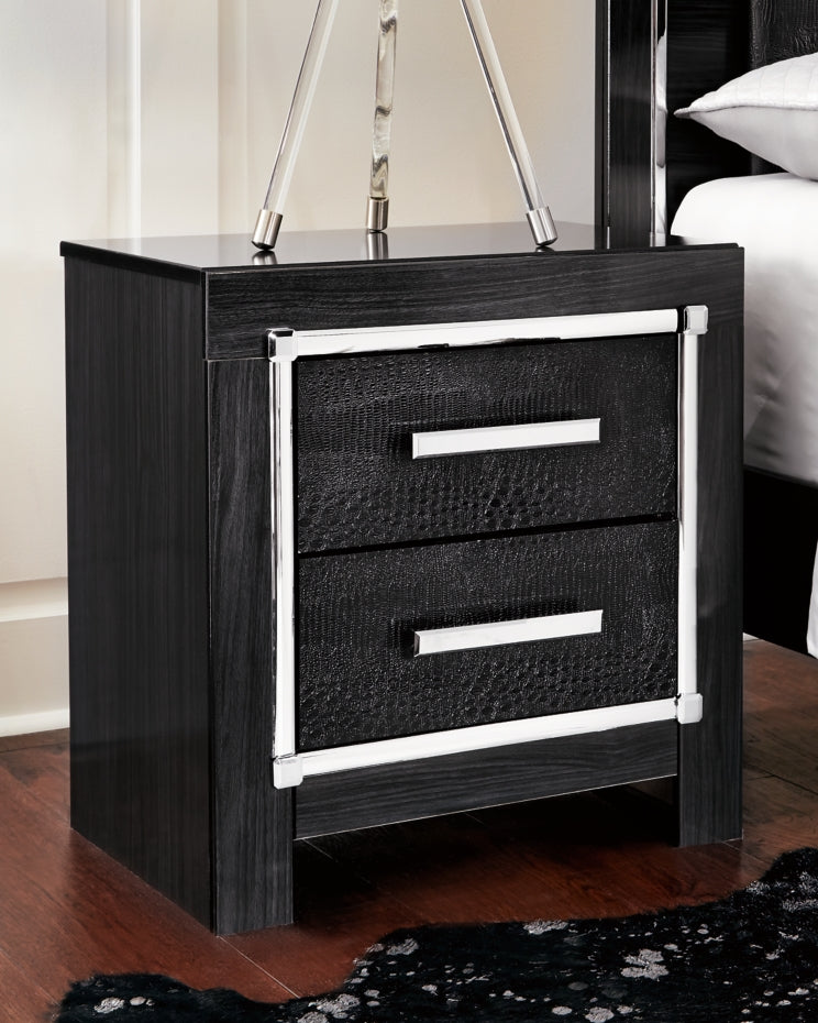 Kaydell Queen Upholstered Panel Storage Platform Bed with Mirrored Dresser and 2 Nightstands - furniture place usa