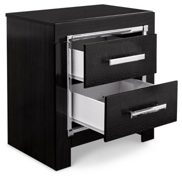 Kaydell King Upholstered Panel Headboard with Mirrored Dresser, Chest and Nightstand - furniture place usa