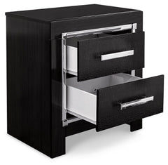 Kaydell King Upholstered Panel Headboard with Mirrored Dresser, Chest and Nightstand - furniture place usa