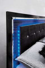 Kaydell Queen Panel Bed with Storage with Mirrored Dresser, Chest and 2 Nightstands - furniture place usa