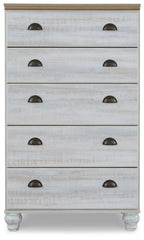 Haven Bay Queen Panel Storage Bed with Mirrored Dresser, Chest and 2 Nightstands - furniture place usa