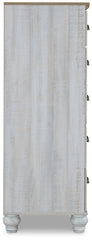 Haven Bay Queen Panel Storage Bed with Mirrored Dresser, Chest and 2 Nightstands - furniture place usa