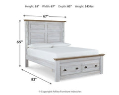 Haven Bay Queen Panel Storage Bed with Mirrored Dresser, Chest and 2 Nightstands - furniture place usa