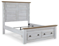 Haven Bay Queen Panel Storage Bed with Mirrored Dresser, Chest and 2 Nightstands - furniture place usa