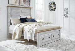Haven Bay Queen Panel Storage Bed with Mirrored Dresser, Chest and 2 Nightstands - furniture place usa