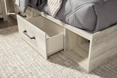 Cambeck Twin Panel Bed with 2 Storage Drawers with Mirrored Dresser, Chest and Nightstand - furniture place usa