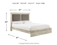 Cambeck Queen Upholstered Panel Bed with Mirrored Dresser, Chest and Nightstand - furniture place usa