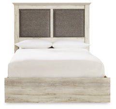 Cambeck Queen Upholstered Panel Bed with Mirrored Dresser, Chest and Nightstand - furniture place usa