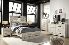 Cambeck King Panel Bed with 2 Storage Drawers with Mirrored Dresser, Chest and 2 Nightstands - PKG003048 - furniture place usa