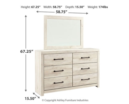 Cambeck King Panel Bed with Mirrored Dresser and Nightstand - furniture place usa