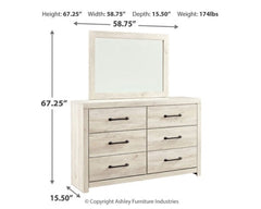 Cambeck King Panel Bed with Mirrored Dresser and Nightstand - furniture place usa