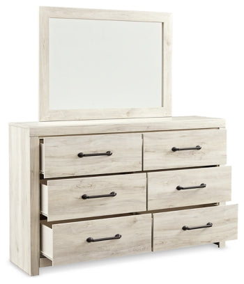 Cambeck King Panel Bed with 2 Storage Drawers with Mirrored Dresser and Nightstand - furniture place usa