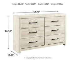 Cambeck Queen Upholstered Panel Headboard with Dresser - furniture place usa