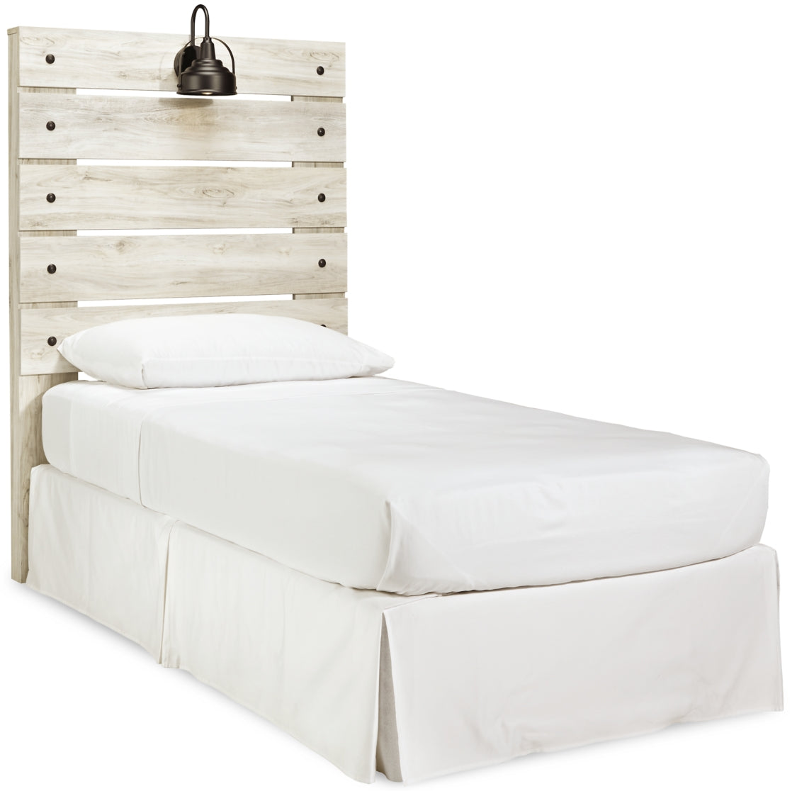 Cambeck Twin Panel Headboard Bed with Mirrored Dresser - furniture place usa