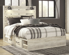Cambeck Twin Panel Bed with 2 Storage Drawers with Mirrored Dresser and 2 Nightstands - furniture place usa