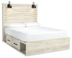 Cambeck Twin Panel Bed with 2 Storage Drawers with Mirrored Dresser, Chest and Nightstand - furniture place usa