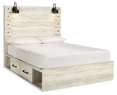 Cambeck Queen Panel Bed with 4 Storage Drawers with Mirrored Dresser, Chest and Nightstand - furniture place usa
