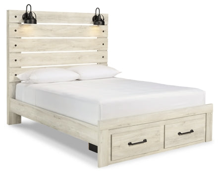 Cambeck King Panel Bed with 2 Storage Drawers with Mirrored Dresser, Chest and 2 Nightstands - PKG003048 - furniture place usa