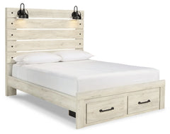 Cambeck King Panel Bed with 2 Storage Drawers with Mirrored Dresser, Chest and 2 Nightstands - PKG003048 - furniture place usa