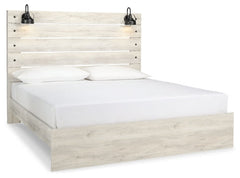 Cambeck King Panel Bed with Mirrored Dresser and Nightstand - furniture place usa