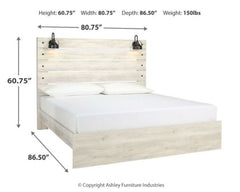 Cambeck King Panel Bed with Mirrored Dresser and Nightstand - furniture place usa