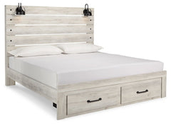Cambeck King Panel Bed with 2 Storage Drawers with Mirrored Dresser, Chest and 2 Nightstands - PKG003048 - furniture place usa
