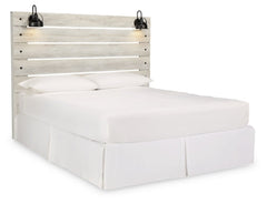 Cambeck Twin Panel Headboard Bed with Mirrored Dresser, Chest and 2 Nightstands - furniture place usa