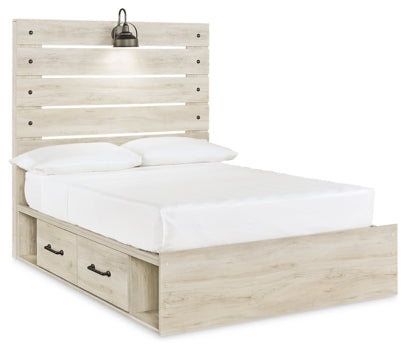Cambeck Twin Panel Bed with 2 Storage Drawers with Mirrored Dresser, Chest and Nightstand - furniture place usa