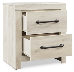 Cambeck King Panel Bed with 2 Storage Drawers with Mirrored Dresser and Nightstand - furniture place usa