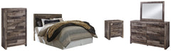 Derekson Queen/Full Panel Headboard Bed with Mirrored Dresser, Chest and Nightstand - furniture place usa