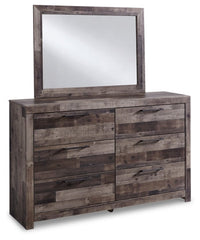 Derekson Twin Panel Headboard Bed with Mirrored Dresser - furniture place usa