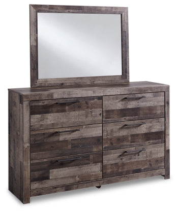 Derekson Full Panel Bed with 6 Storage Drawers with Mirrored Dresser and 2 Nightstands - furniture place usa