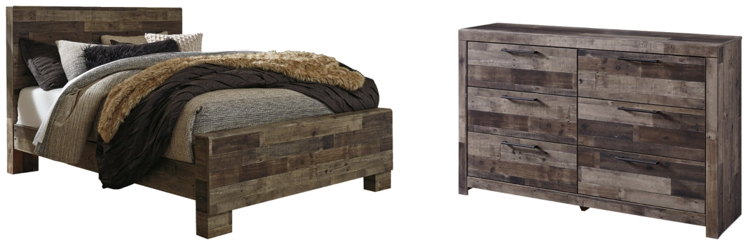 Derekson Queen Panel Bed with Dresser - furniture place usa