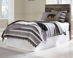Derekson Twin Panel Headboard Bed with Mirrored Dresser - furniture place usa
