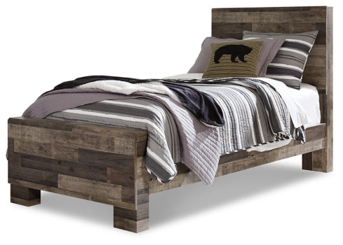 Derekson Twin Panel Bed with Mirrored Dresser and 2 Nightstands - furniture place usa