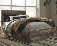 Derekson Queen Panel Bed with 4 Storage Drawers - furniture place usa