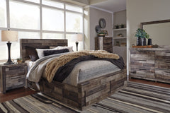 Derekson Queen Panel Bed with 4 Storage Drawers - furniture place usa