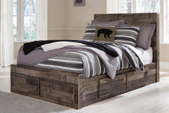 Derekson Full Panel Bed with 6 Storage Drawers with Mirrored Dresser and 2 Nightstands - furniture place usa
